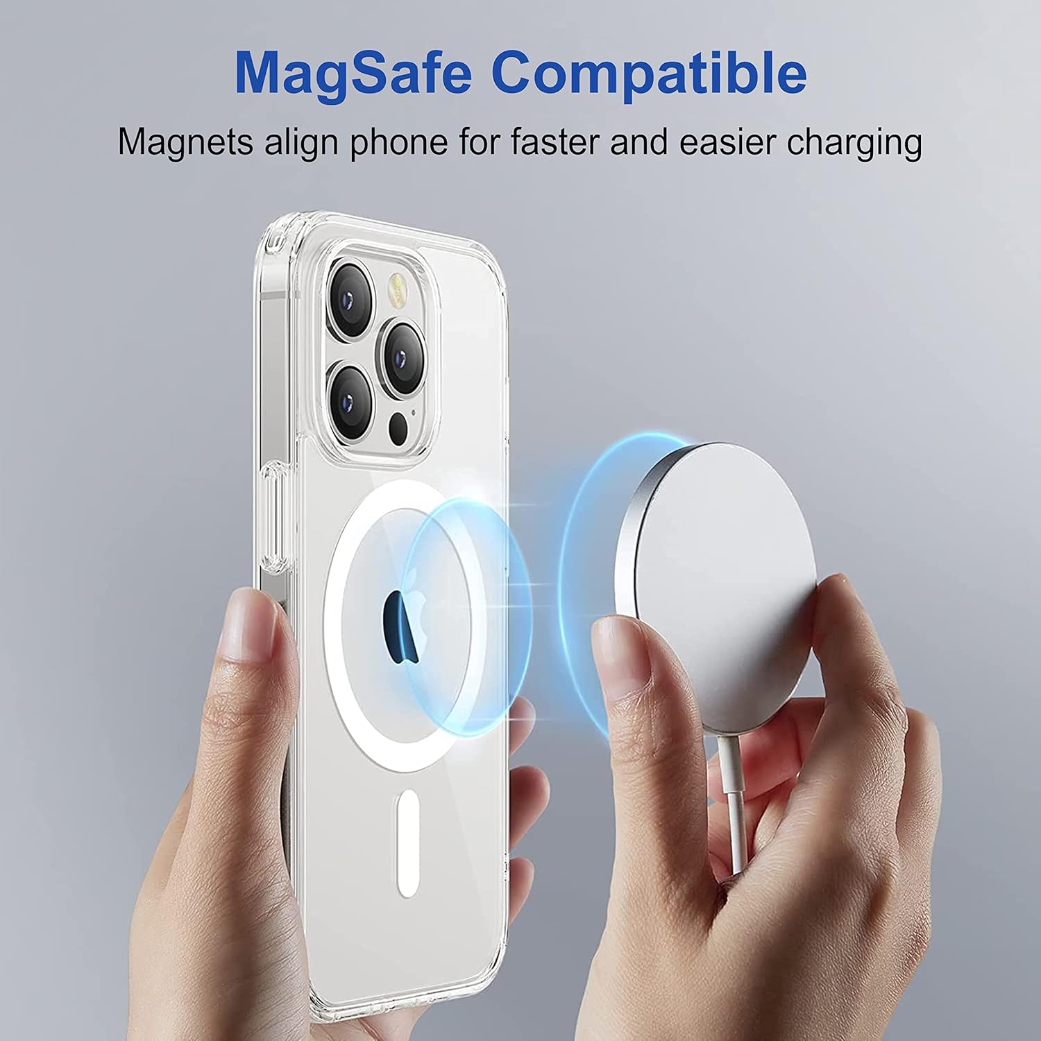 Animated Hard PC with IC Protective Magnetic Clear Cover for iPhone 16 Plus Case [Compatible with MagSafe]