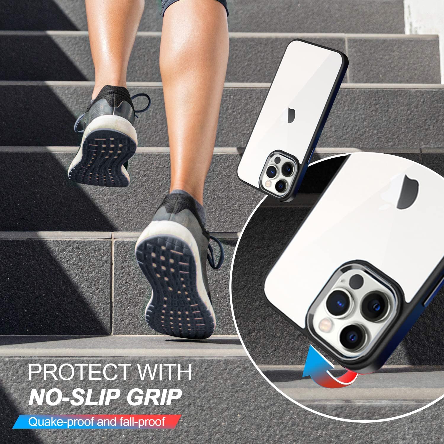 iPhone 13 Pro Ultra Slim Crystal Clear Hybrid Metal Circel Anti Yellow Case