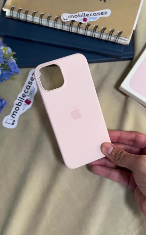 iPhone 15 Silicone Cover with Mag-Safe Apple Original Silicone Case with Mag-Safe For Apple iPhone 15 with Mag-Safe Pink