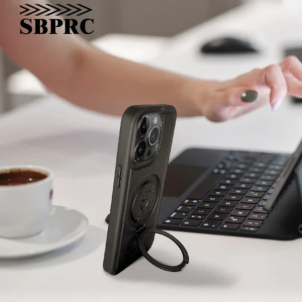 Santa Barbara Polo & Racquet Club iPhone 16 Pro Max Case, Magnetic Compatible Phone Case with Invisible Stand, Primo Series for iPhone 16 Pro  Max 6.3 (Black)