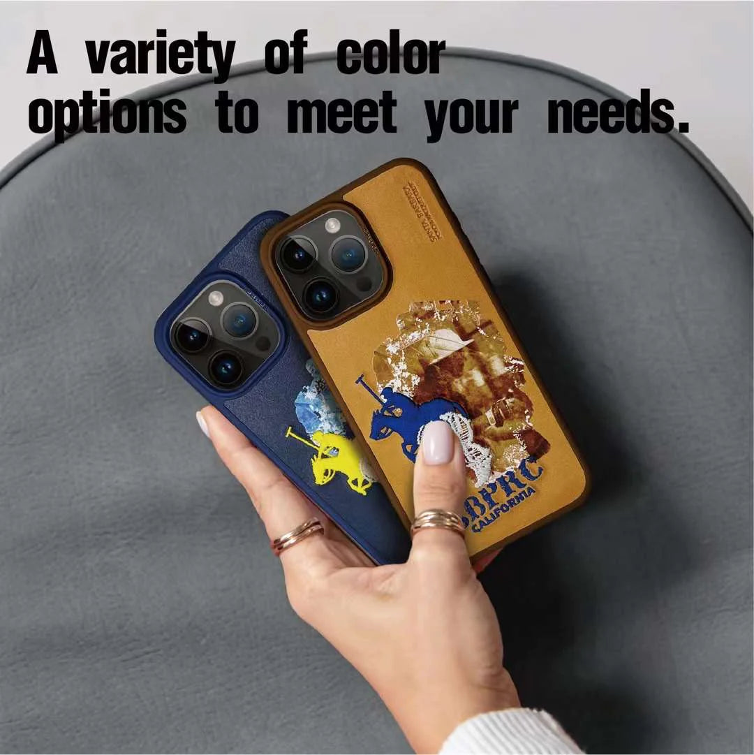 Santa Barbara Marcus Series Genuine Leather Case for iPhone 15 Pro - Black