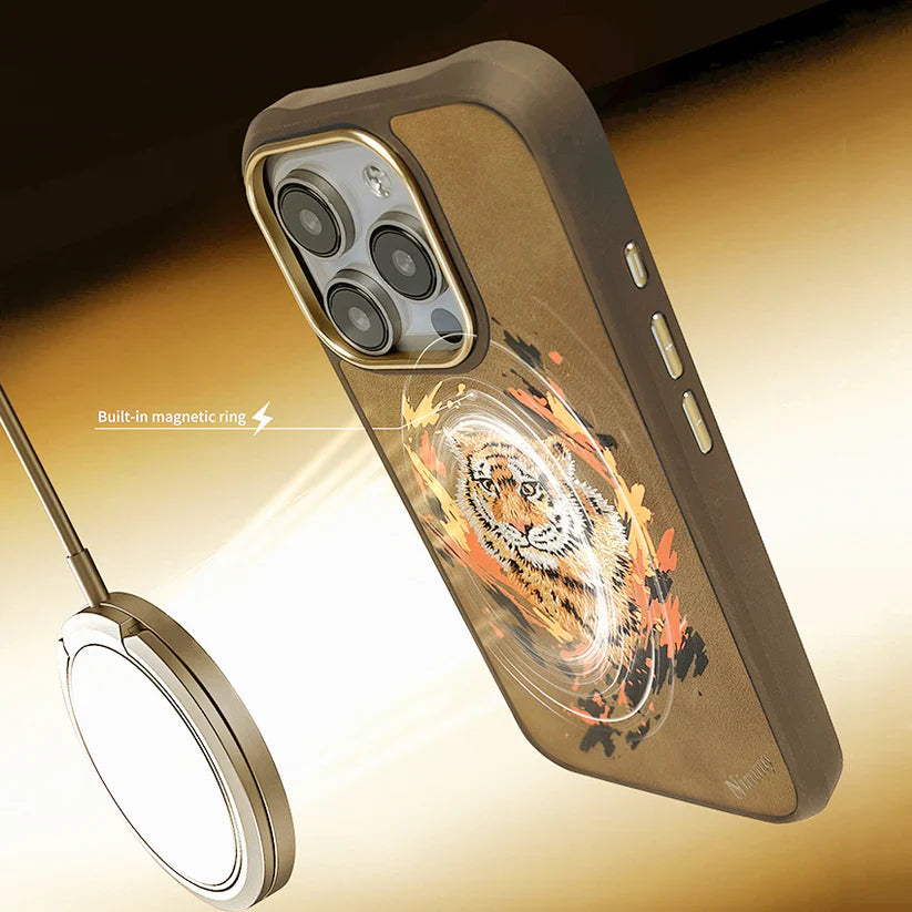 iPhone 16 Pro Nimmy Dazzling Embroidery Back Case with MagSafe -Tiger