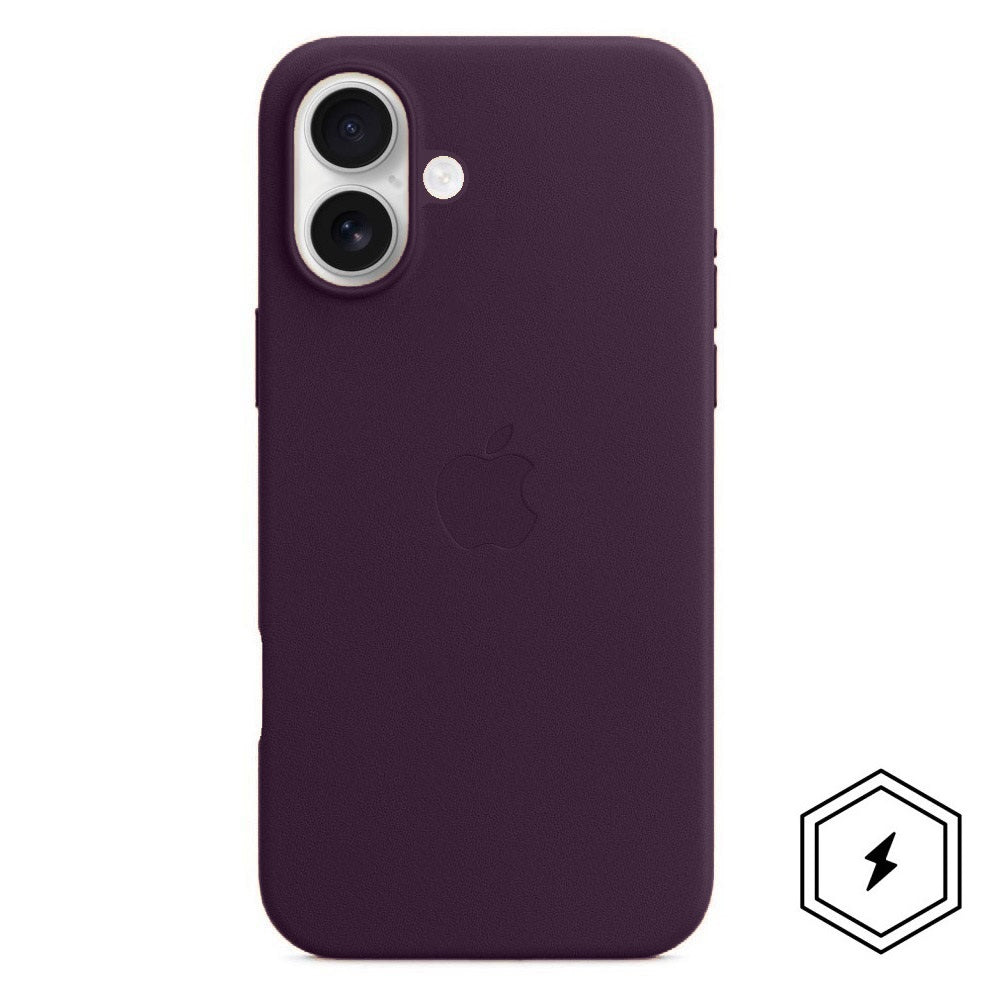 Apple iPhone 16 Leather Back Cover Case with MagSafe - Deep Purple