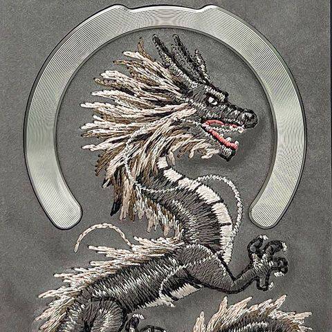 Nimmy Design Dreamy Animal Series Magnetic Safe Case for Apple iPhone 16 Pro Max 3D Embroidery Anti-Slip Scratch Resistant Protective Cover ( Golden Dragon)