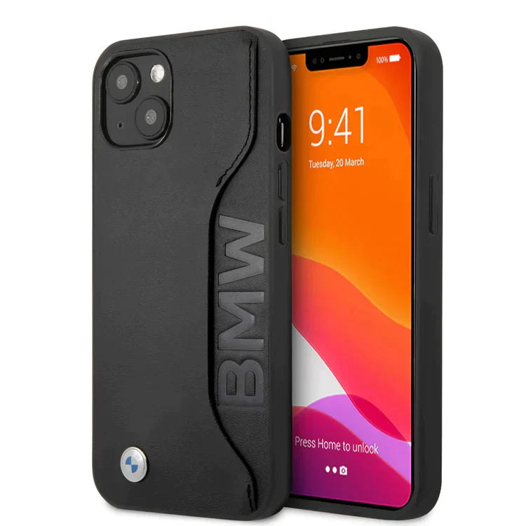 iPhone 14 BMW Leather Wordmark Case with Card Slot