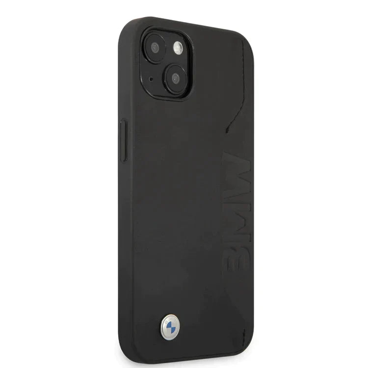 iPhone 14 BMW Leather Wordmark Case with Card Slot