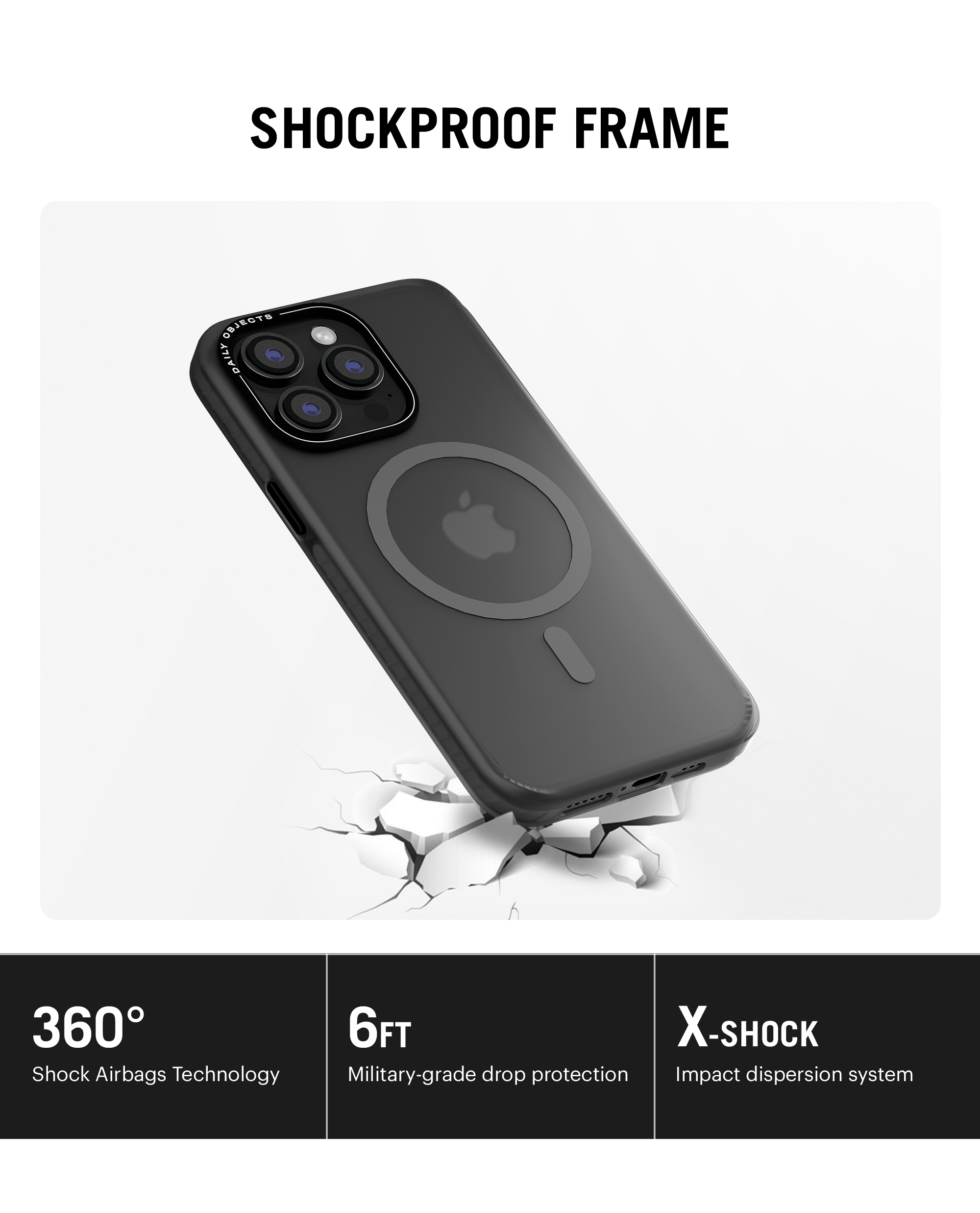 Black Nimbus MagSafe Phone Case Cover For iPhone 15 Pro