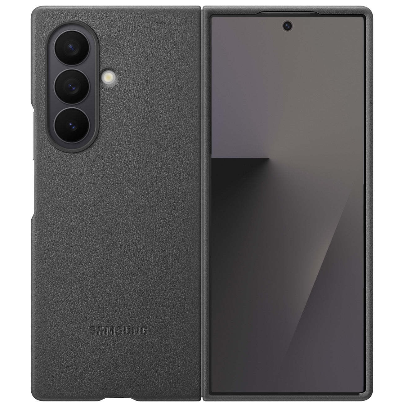 Samsung Galaxy Z Fold 7 Leather Case Protection Protective Shell Cover - Gray