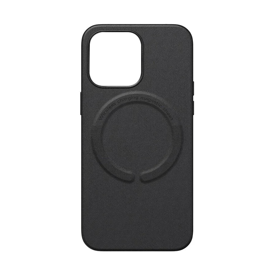 iPhone 13 Pro Max Premium Leather Magsafe Back Cover - Black