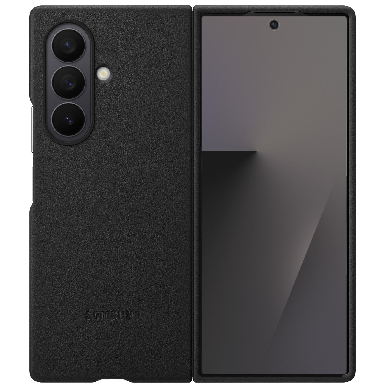 Samsung Galaxy Z Fold 7 Leather Case Protection Protective Shell Cover - Black