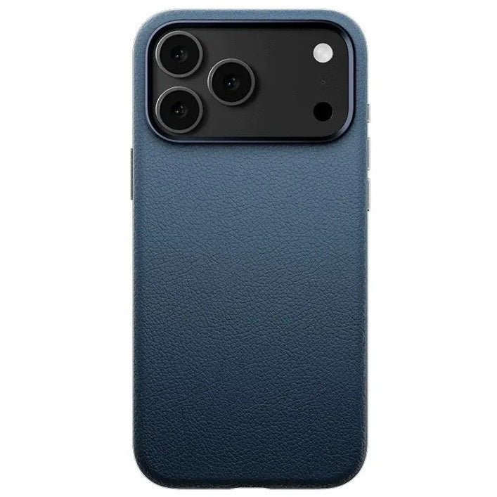iPhone 17 Pro Business Style Leather Case with Camera Control Button - Blue