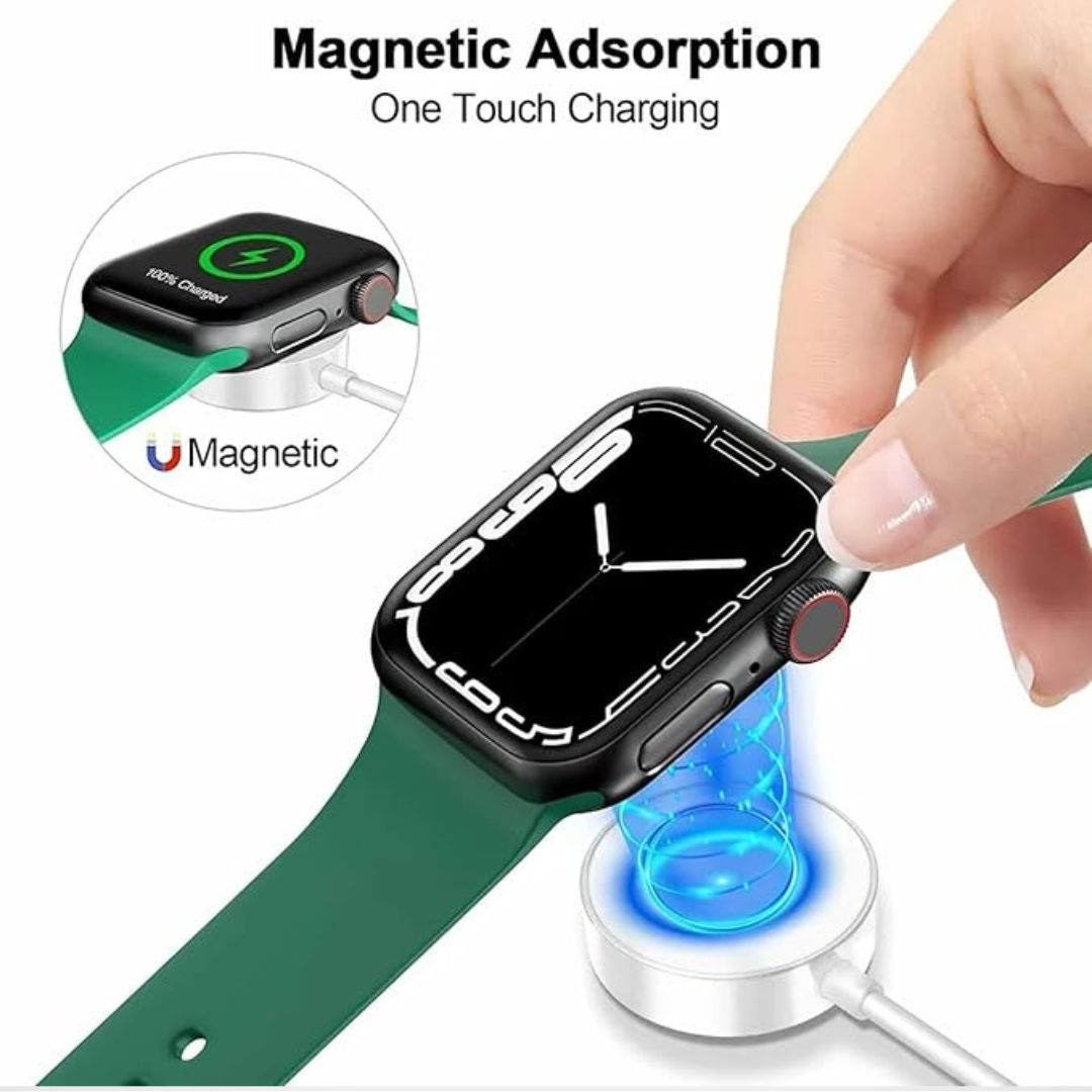 Braided Magnetic Wireless Charging Cable for iwatch (USB Type C) (WHITE)