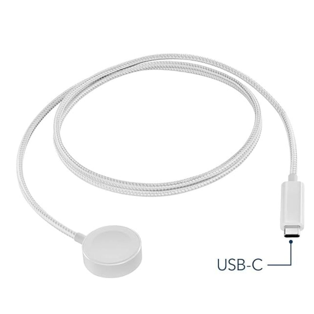 Braided Magnetic Wireless Charging Cable for iwatch (USB Type C) - WHITE, image 5 – CaseCart