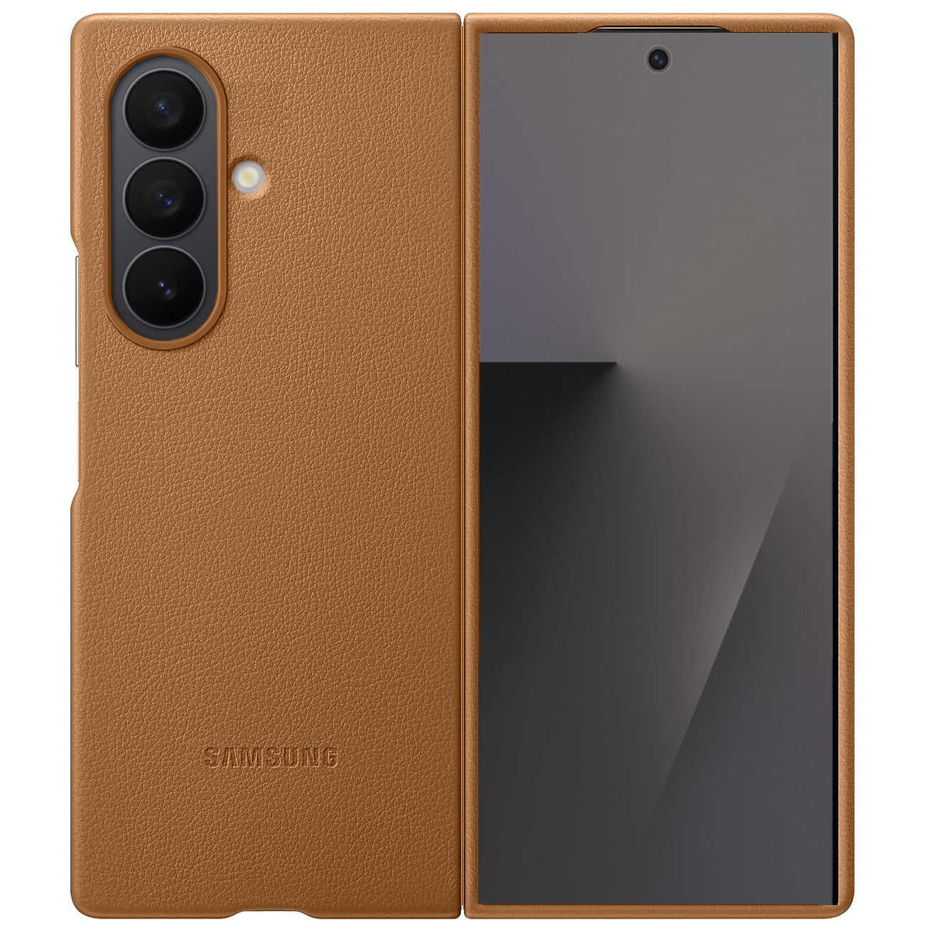 Samsung Galaxy Z Fold 7 Leather Case Protection Protective Shell Cover - Brown