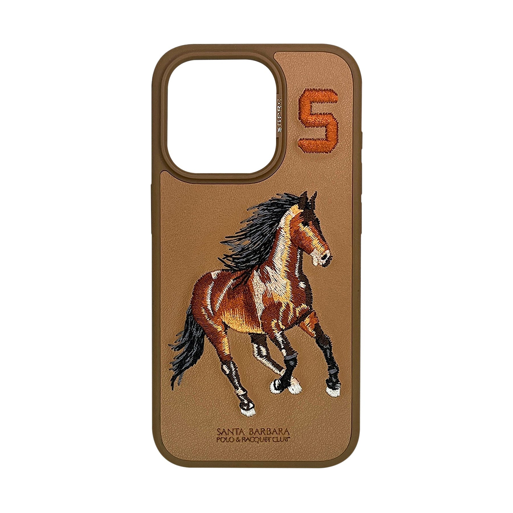 iPhone 15 Pro Max Santa Barbara Boris Horse Leather Case -Brown