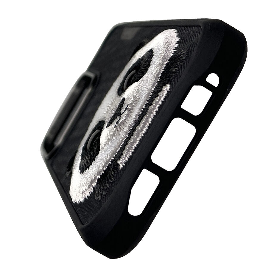 iPhone 16 Pro Max Nimmy Official Embroidery Big Eye Series Back Cover Case - Panda