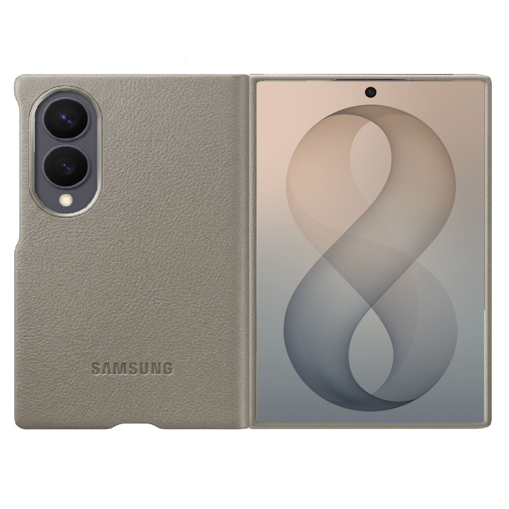 Samsung Z Fold8 Leather Case, Kindsuit Slim Leather Back Cover - Camel