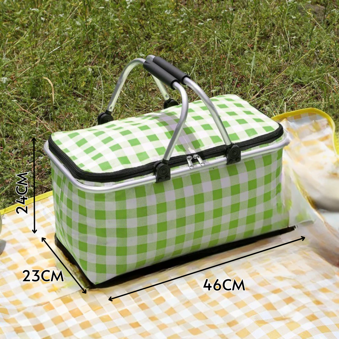 Casecart Multi-Purpose Insulated Foldable Picnic Basket with Aluminum Frame