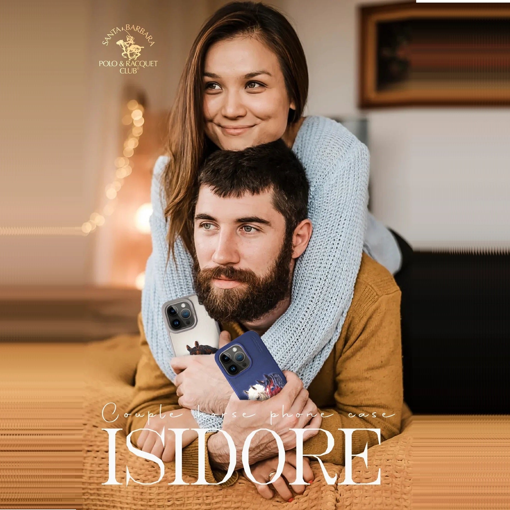 Santa Barbara Isidor Series Genuine Leather Case for iPhone 15 Pro - Blue