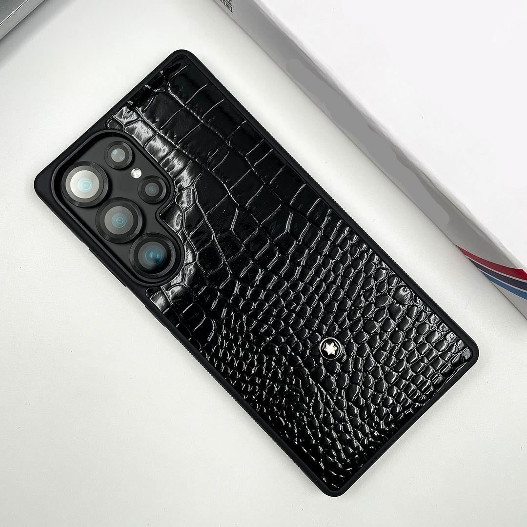 Samsung Galaxy S26 Ultra Luxury Leather Shine Case - Black