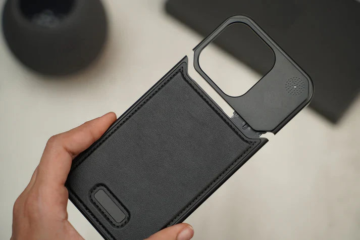 iPhone 15 Pro Max Frameless Metal AeroFLex Aluminum & Leather Case with Aroma