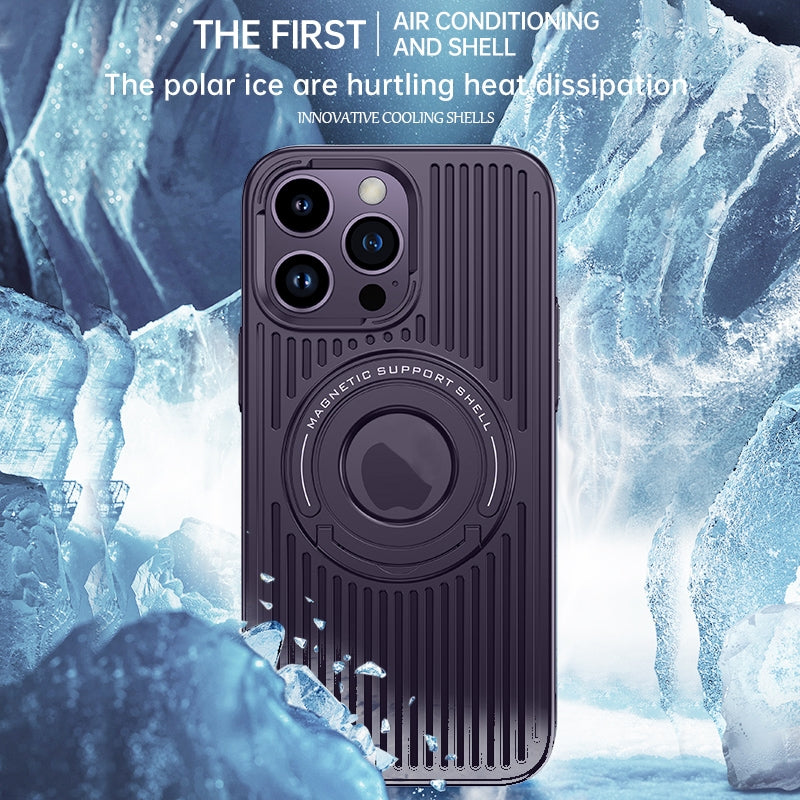 iPhone 15 Pro  Hard Shell MagClap Cooling Case - Purple