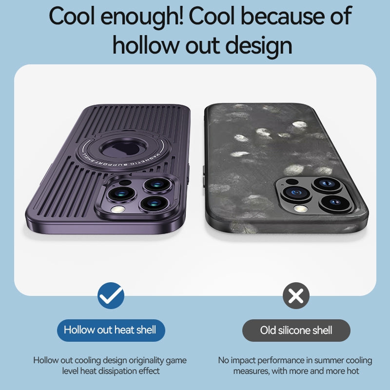 iPhone 15 Pro  Hard Shell MagClap Cooling Case - Purple