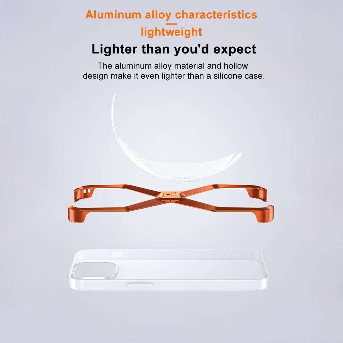 iPhone 17 Pro Max X Shape Metal Hollow Bumper Bezel-Free Protective Case