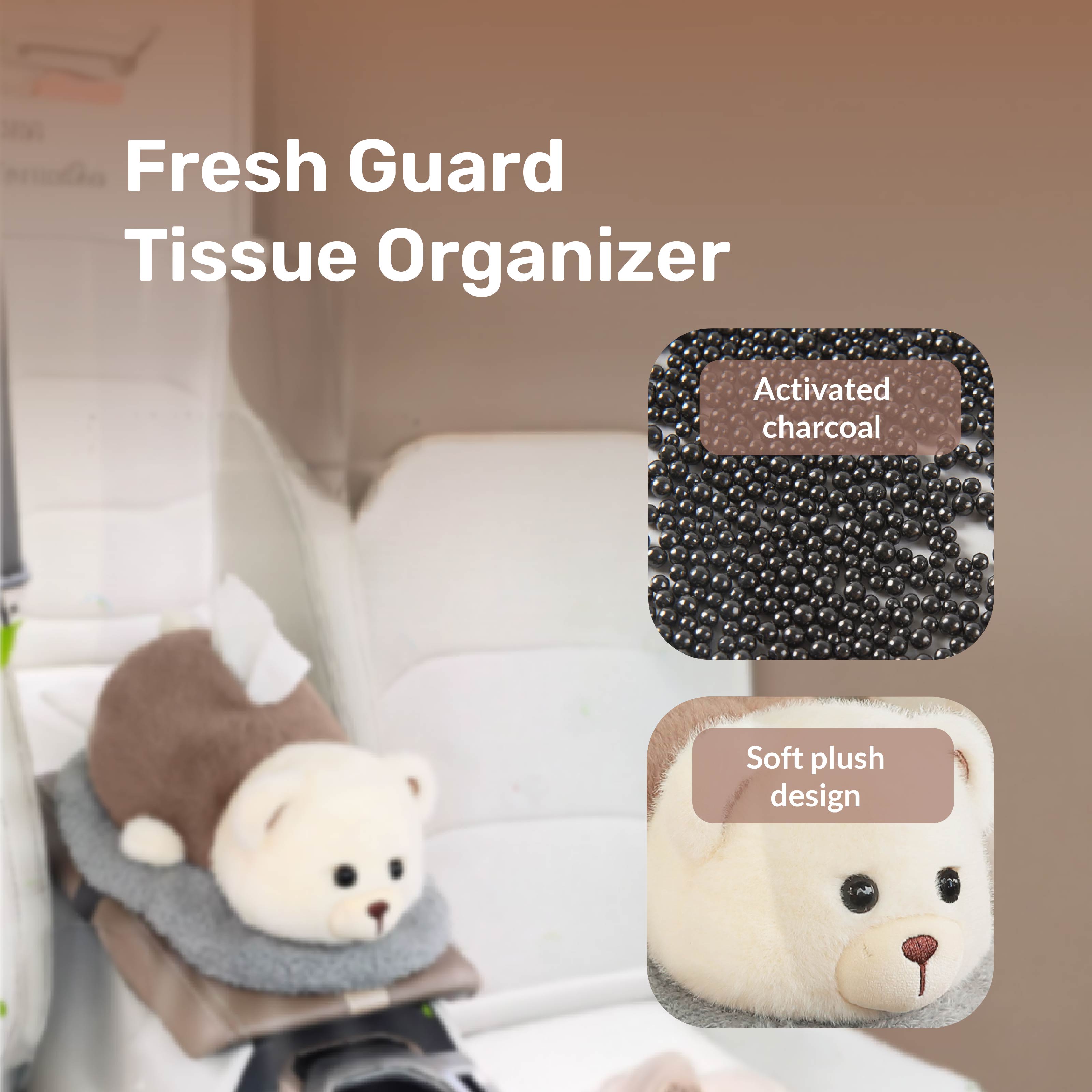 Casecart Fresh Guard Odor-Free Soft Plush Tissue Organizer