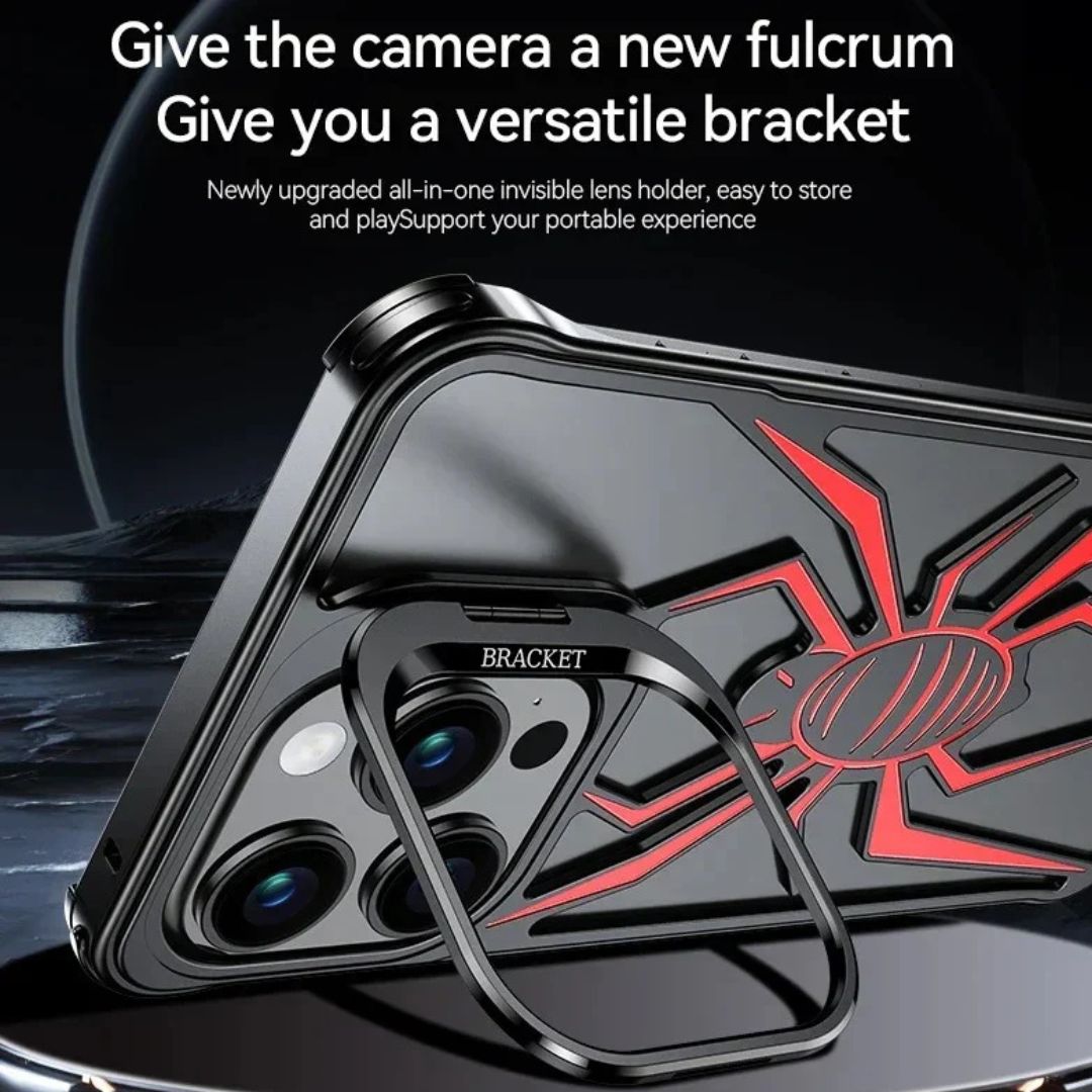 Full Metal Spider Case with Camera Kickstand for iPhone 15Pro/15ProMax