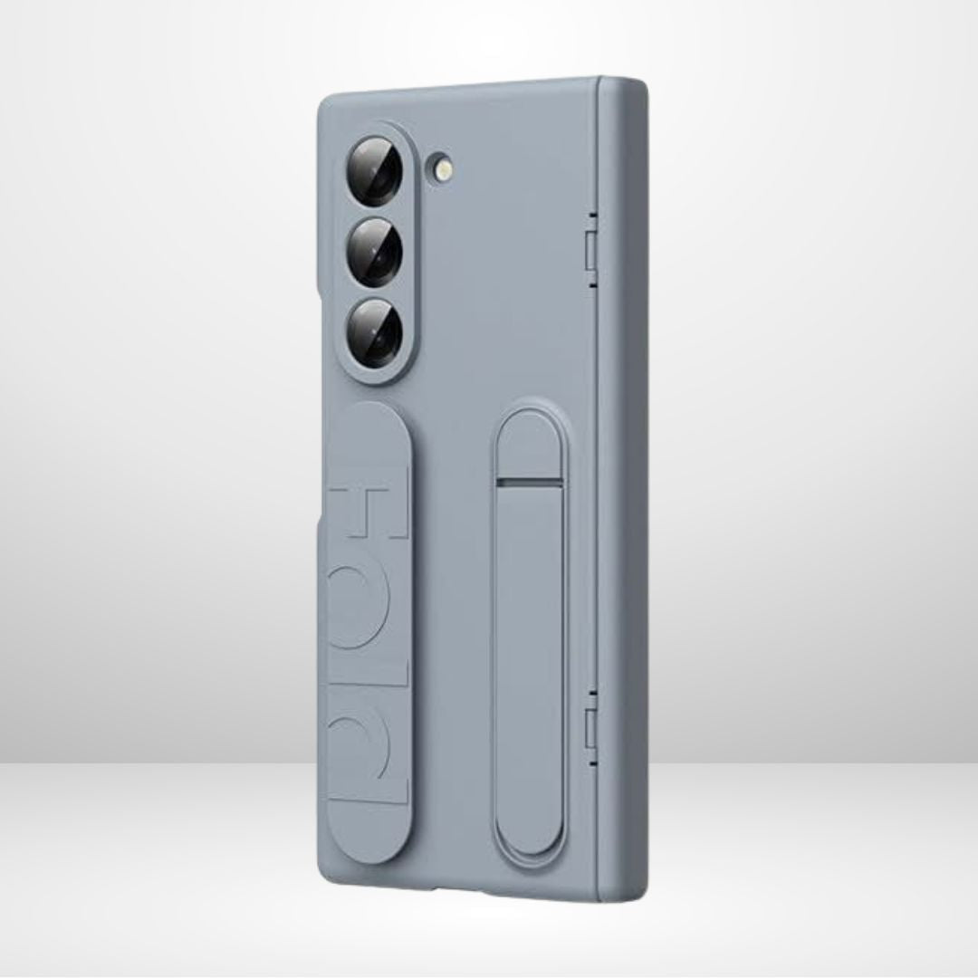 GKK Silicone Hegemony Series with Stand Band & Front Glass Case for Galaxy Fold 5/Fold 6