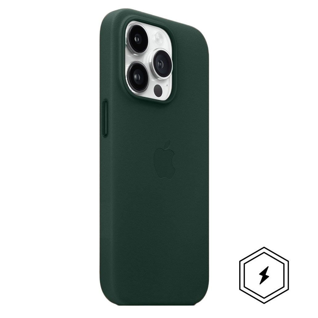 iPhone 15 Pro Max Leather Case with Magsafe & IC Animation - Forest Green