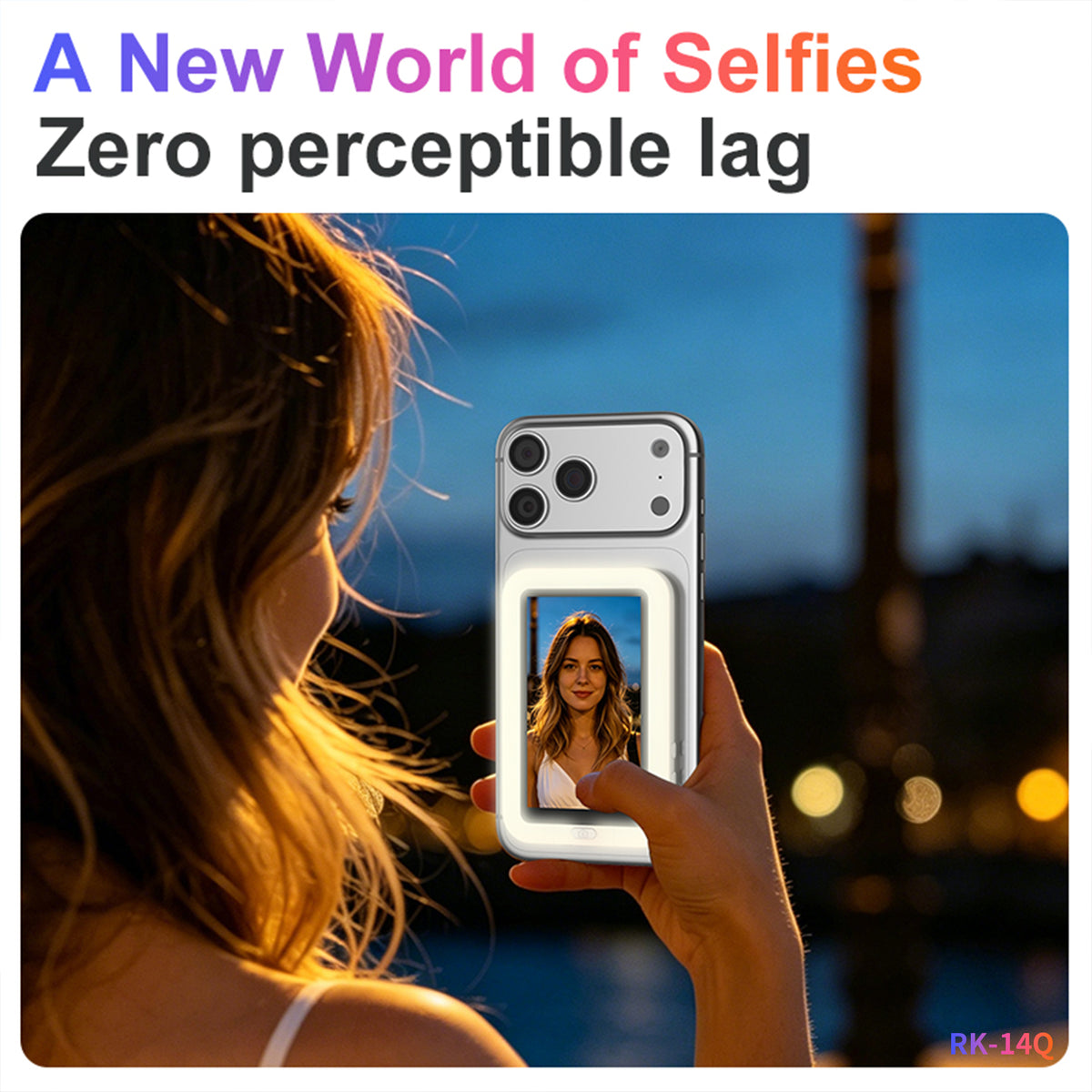 CaseCart CreatorView Glow Pro 3.4" Touch Selfie Monitor evening selfie