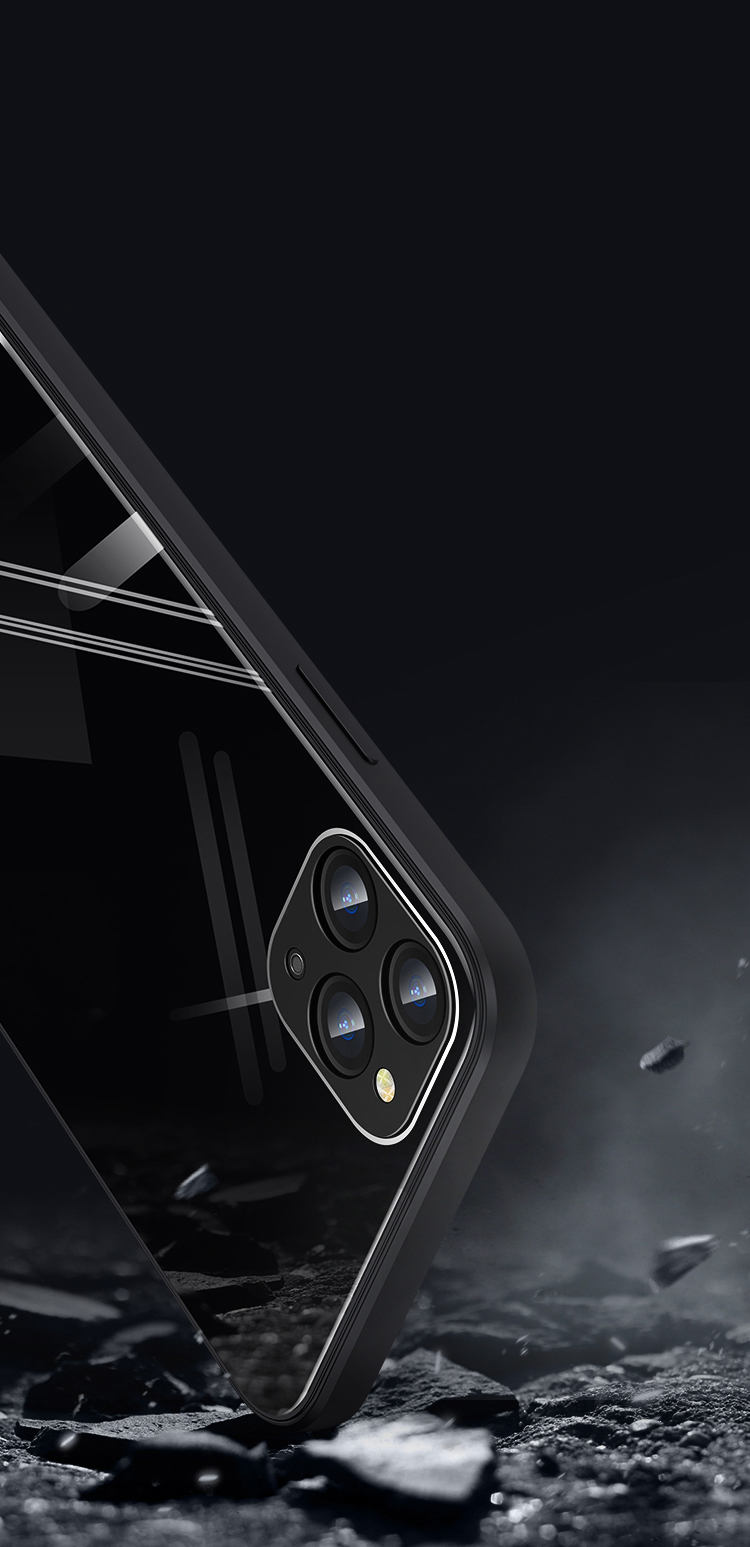 iPhone 13 Pro Glass Case with Logo and Camera Protection Toughened Glass Case