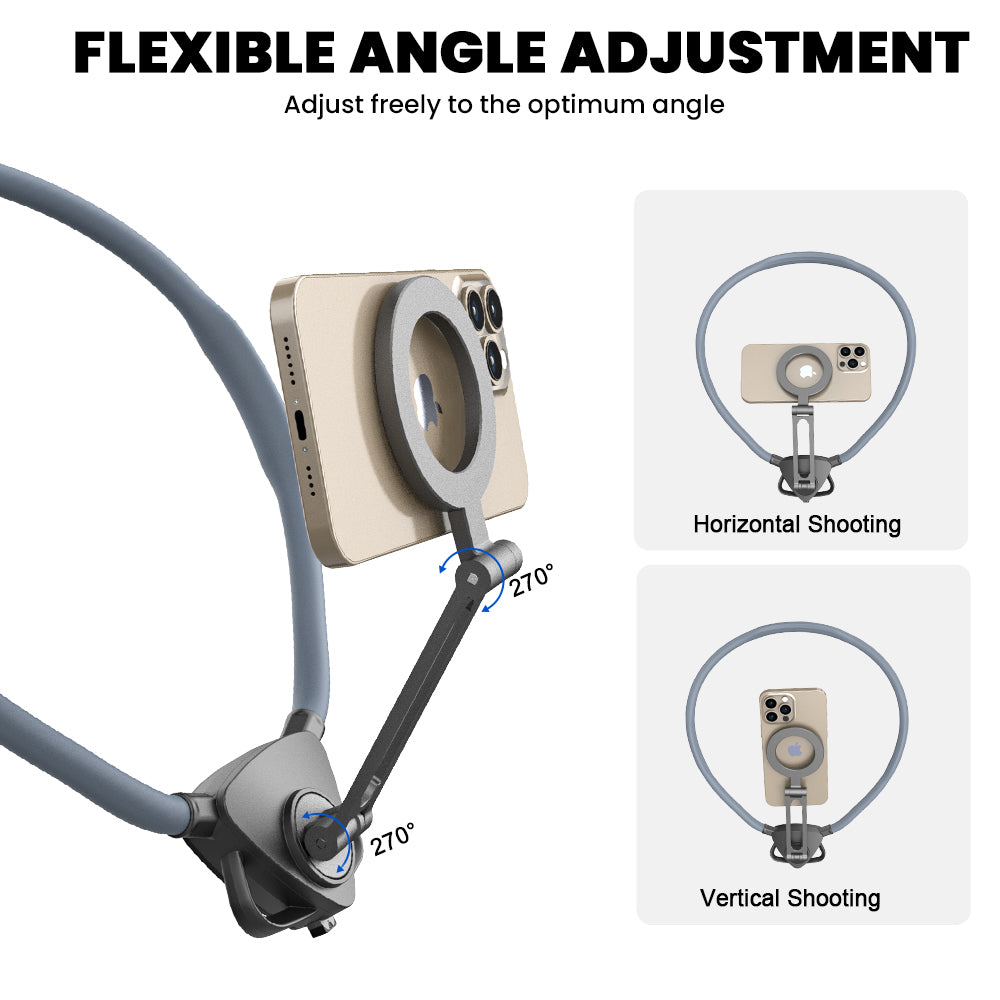 CaseCart Magnetic Neck Mount for Phones portrait and landscape adjustment