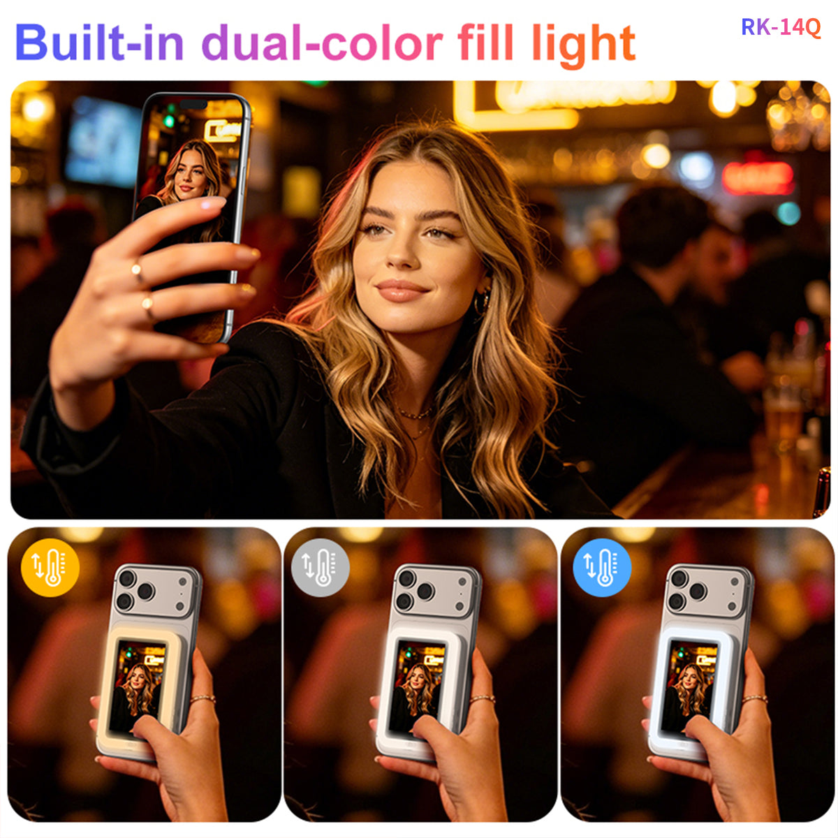 CaseCart CreatorView Glow Pro 3.4" Touch Selfie Monitor dual-colour fill light