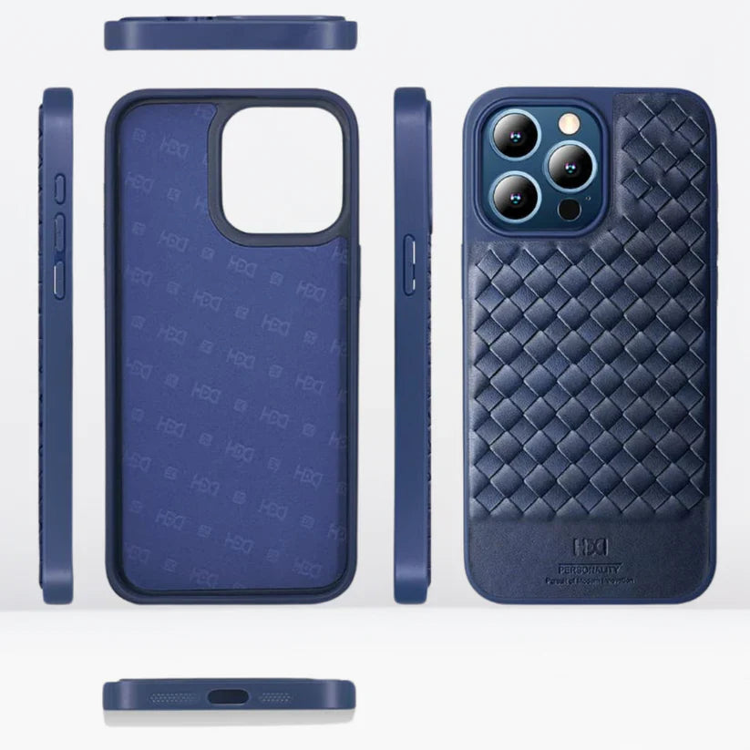 iPhone 15 Pro Max HBD Cross Leather Fine Texture Leather Case