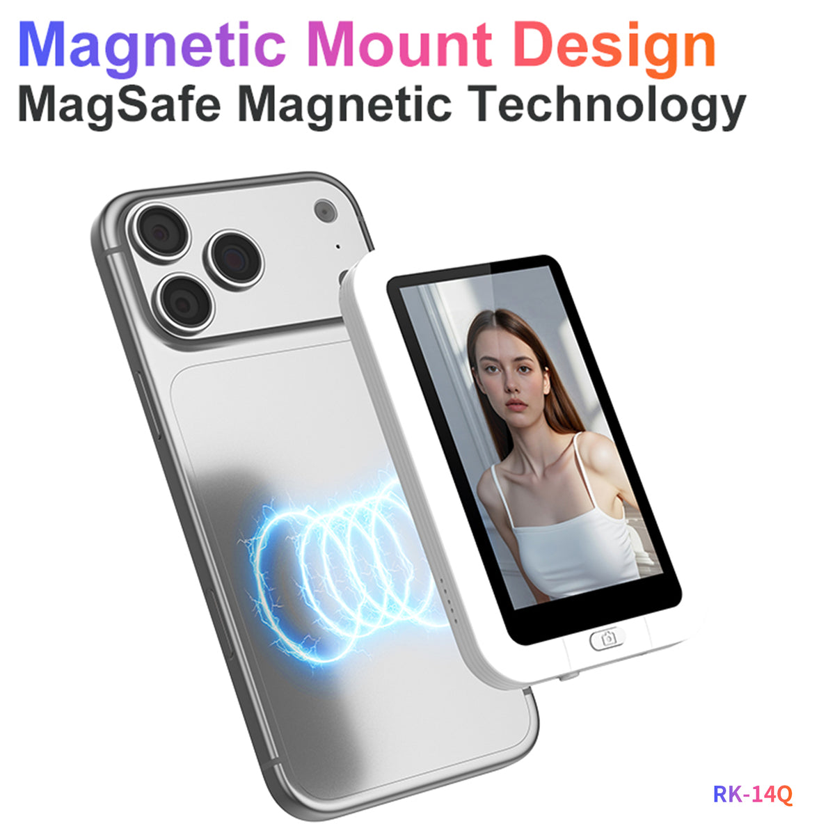 CaseCart CreatorView Glow Pro 3.4" Touch Selfie Monitor magnetic mount