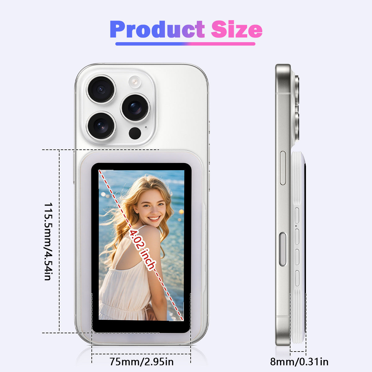 CaseCart CreatorView Glow Selfie Monitor size