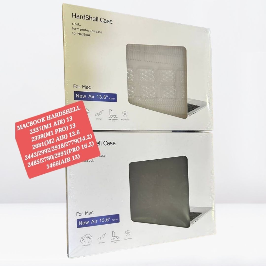 Hard Shell Sleek Protection case for MacBook M1 Air/Pro 13 inch (Front & Back) (Transparent clear)