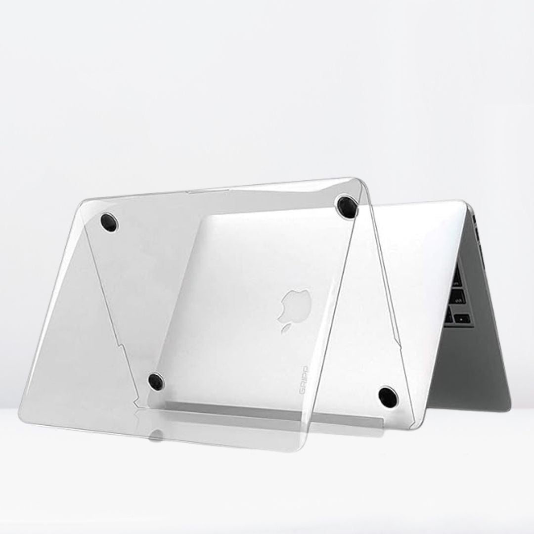 Hard Shell Sleek Protection case for MacBook M1 Air/Pro 13 inch (Front & Back) (Transparent clear)