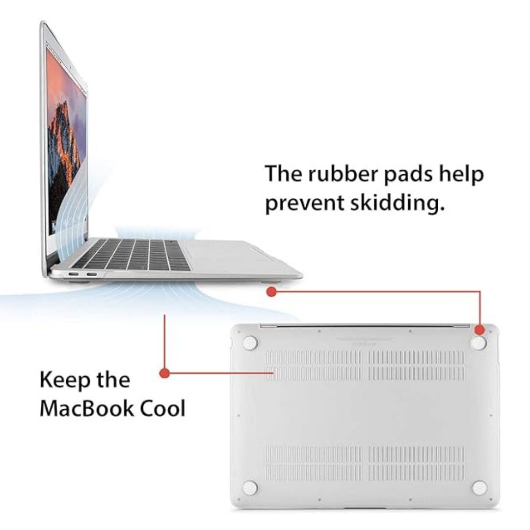 Hard Shell Sleek Protection case for MacBook 14.2 inch (Front & Back) (Transparent clear)