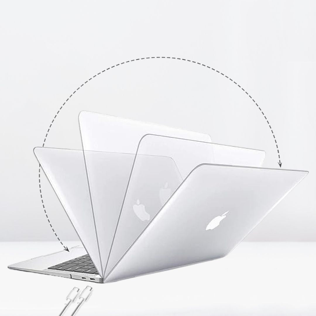 Hard Shell Sleek Protection case for MacBook 14.2 inch (Front & Back) (Transparent clear)