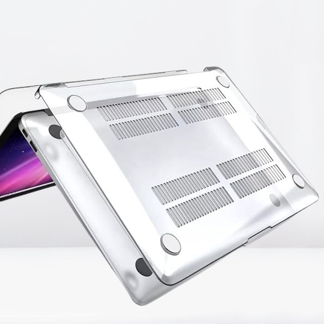 Hard Shell Sleek Protection case for MacBook M1 Air/Pro 13 inch (Front & Back) (Transparent clear)
