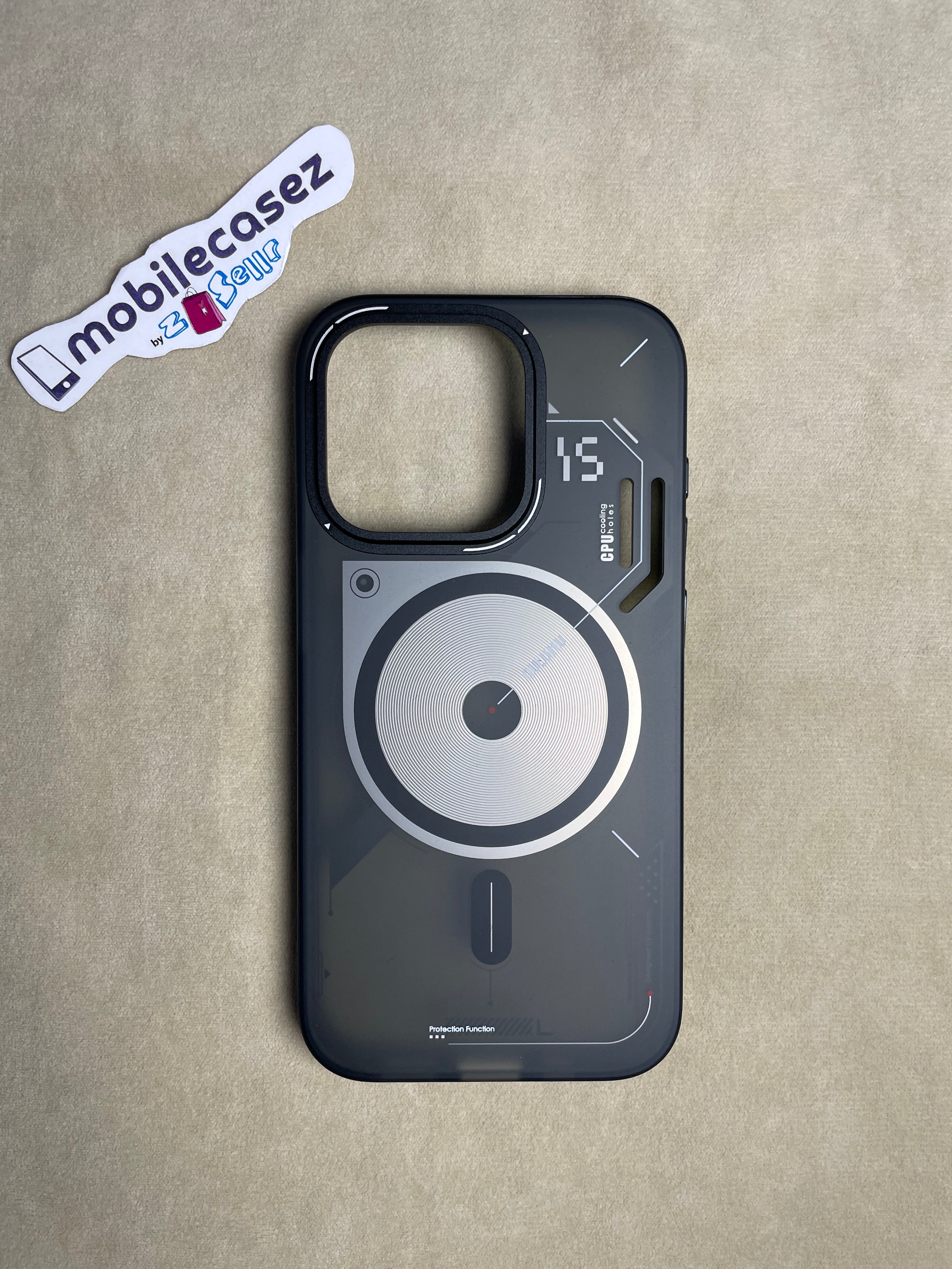 Aulumu A15 TPU for iPhone 14 Pro Magnetic Case - IMD Technology - Compatible with Magsafe [Aluminum Alloy Camera Frame] Semitranslucent - Black