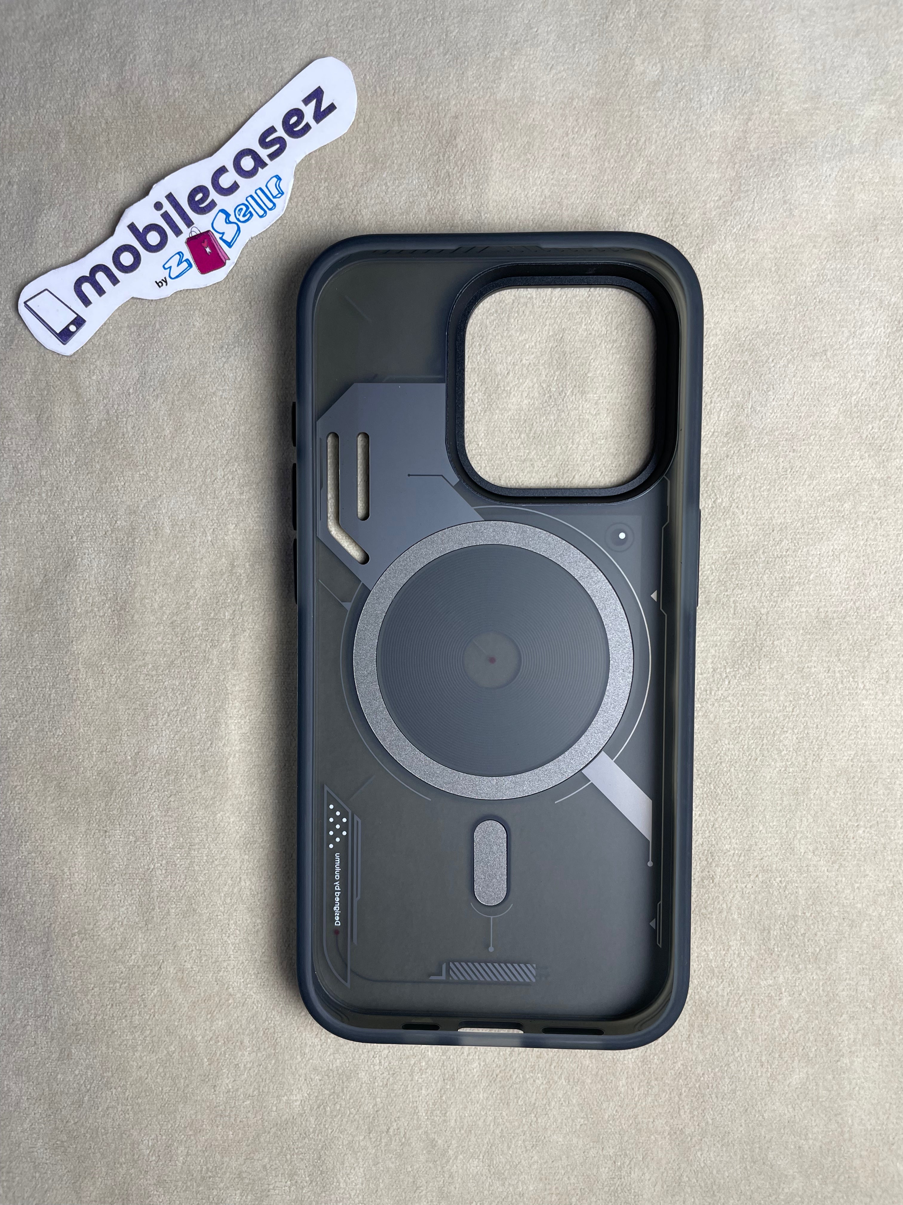 Aulumu A15 TPU for iPhone 14 Pro Max Magnetic Case - IMD Technology - Compatible with Magsafe [Aluminum Alloy Camera Frame] Semitranslucent - Black