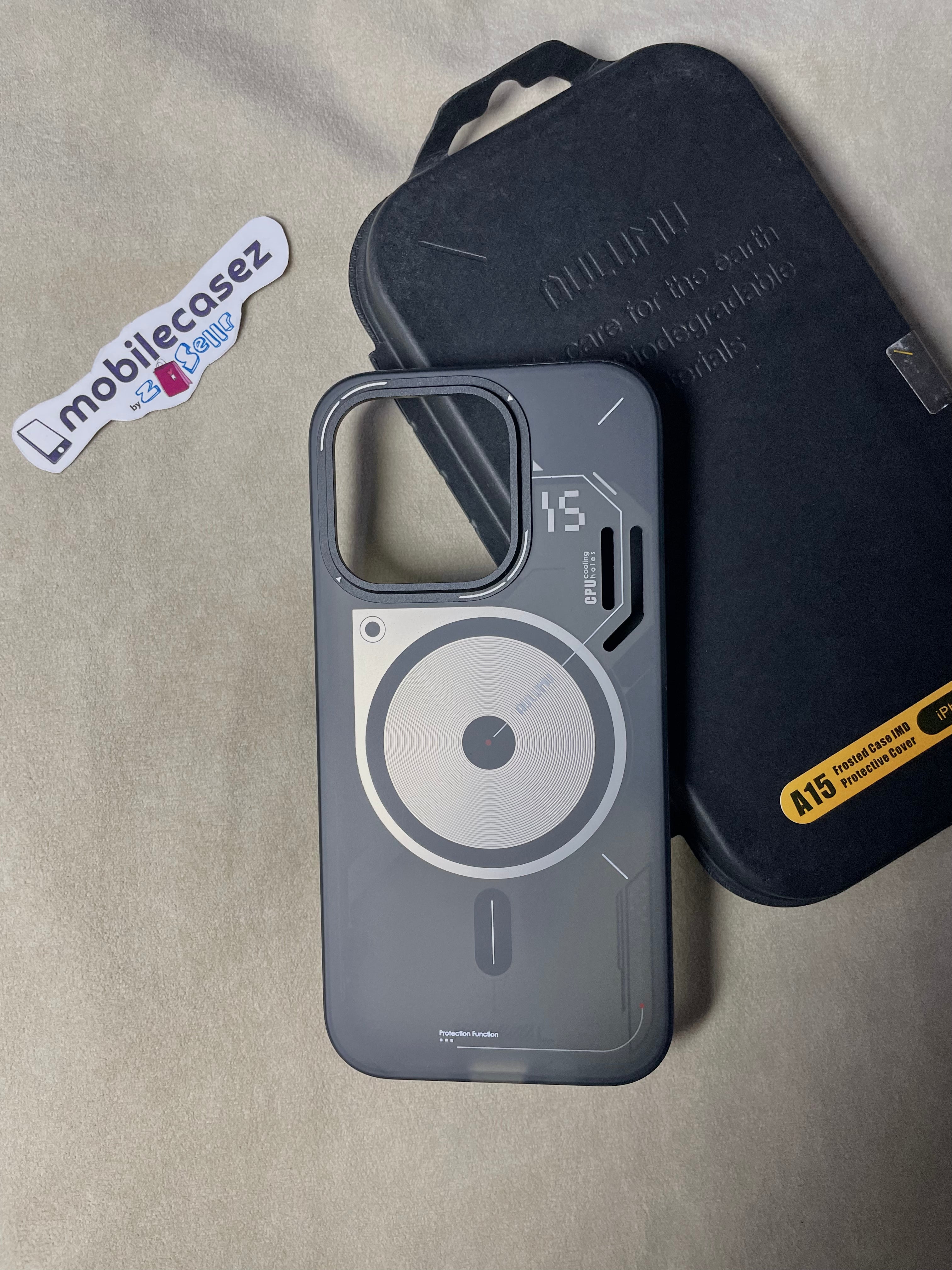 Aulumu A15 TPU for iPhone 14 Pro Max Magnetic Case - IMD Technology - Compatible with Magsafe [Aluminum Alloy Camera Frame] Semitranslucent - Black