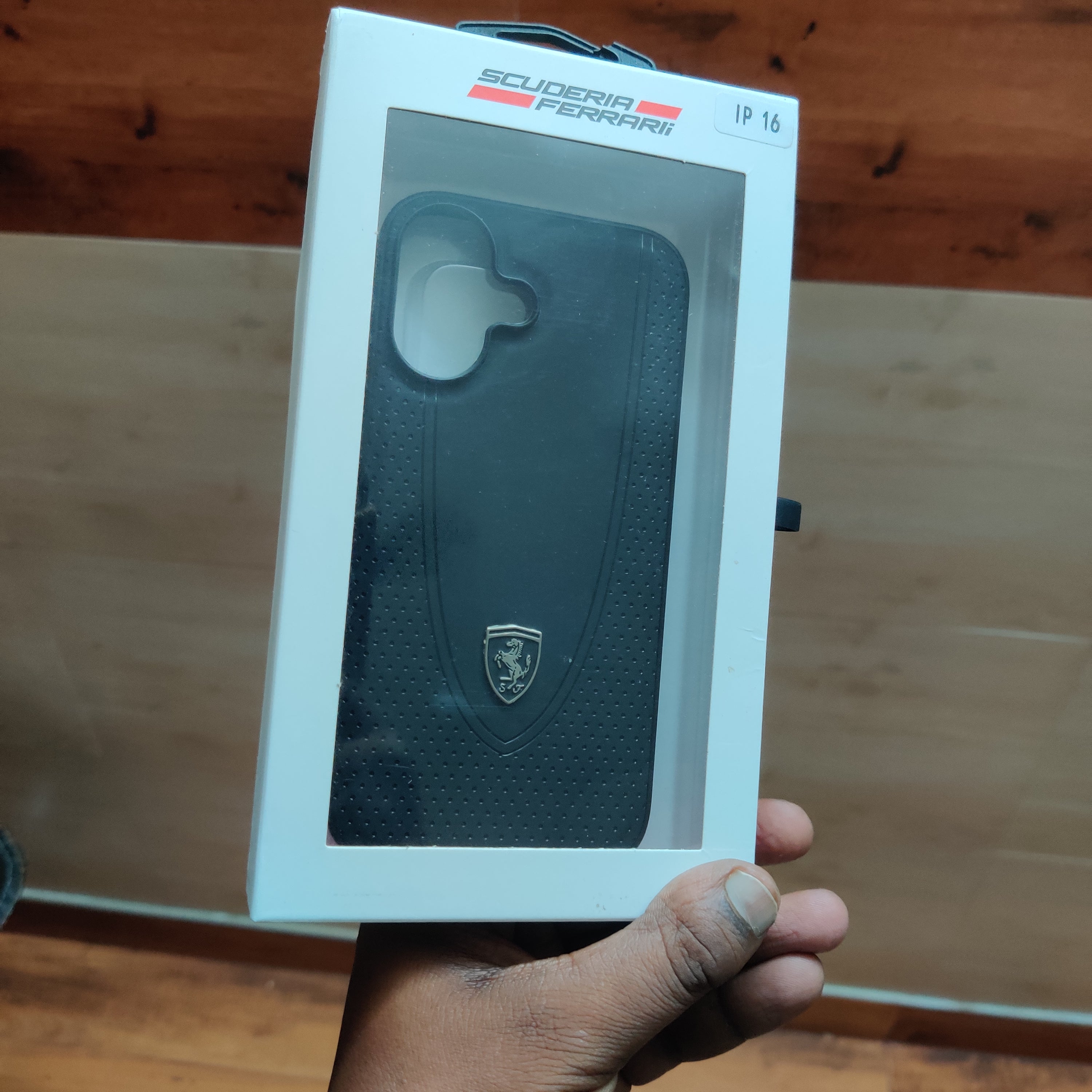 iPhone 16 Ferrari Case with Inner Fabric Protection - Black