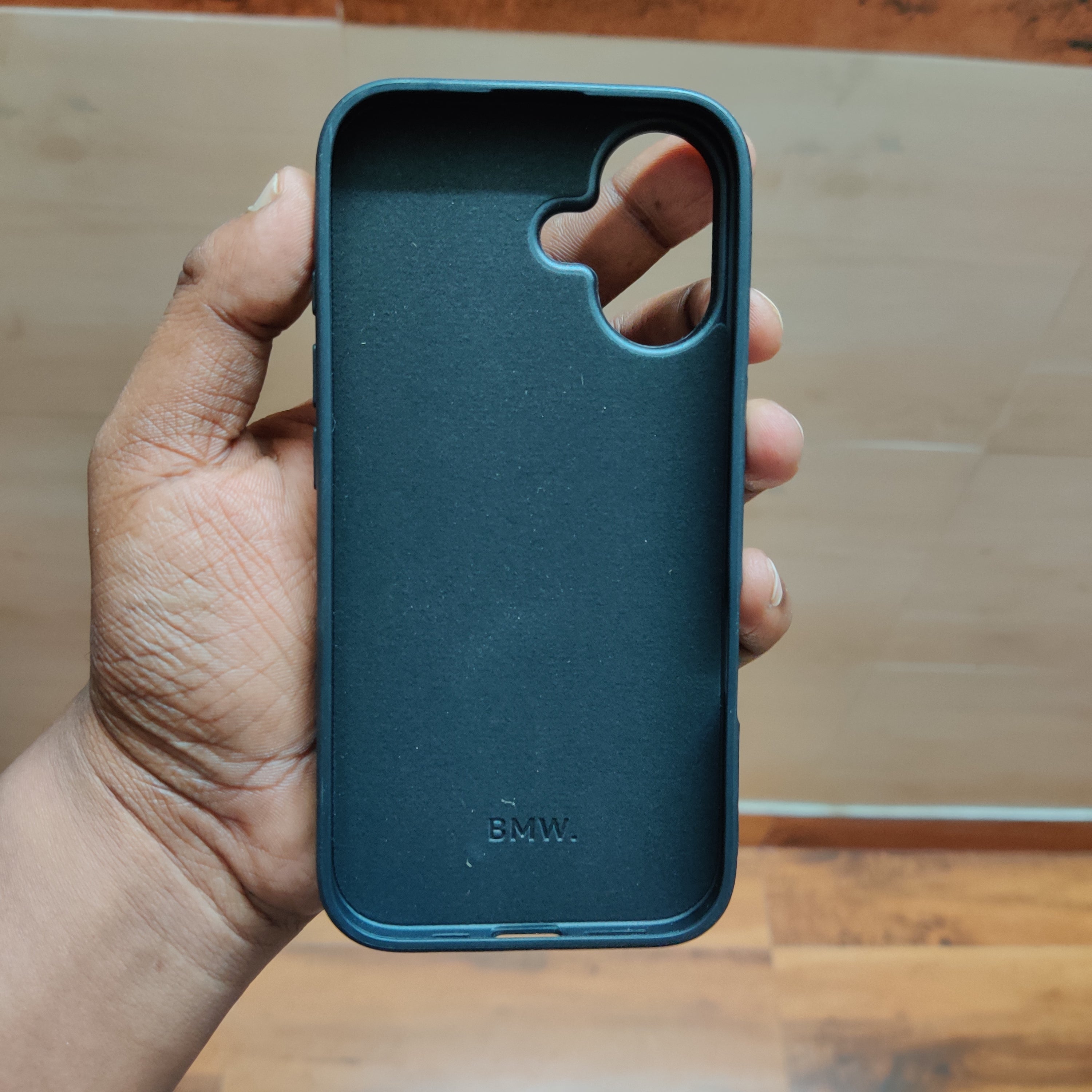 iPhone 16 BMW Case with Inner Fabric Protection - Black