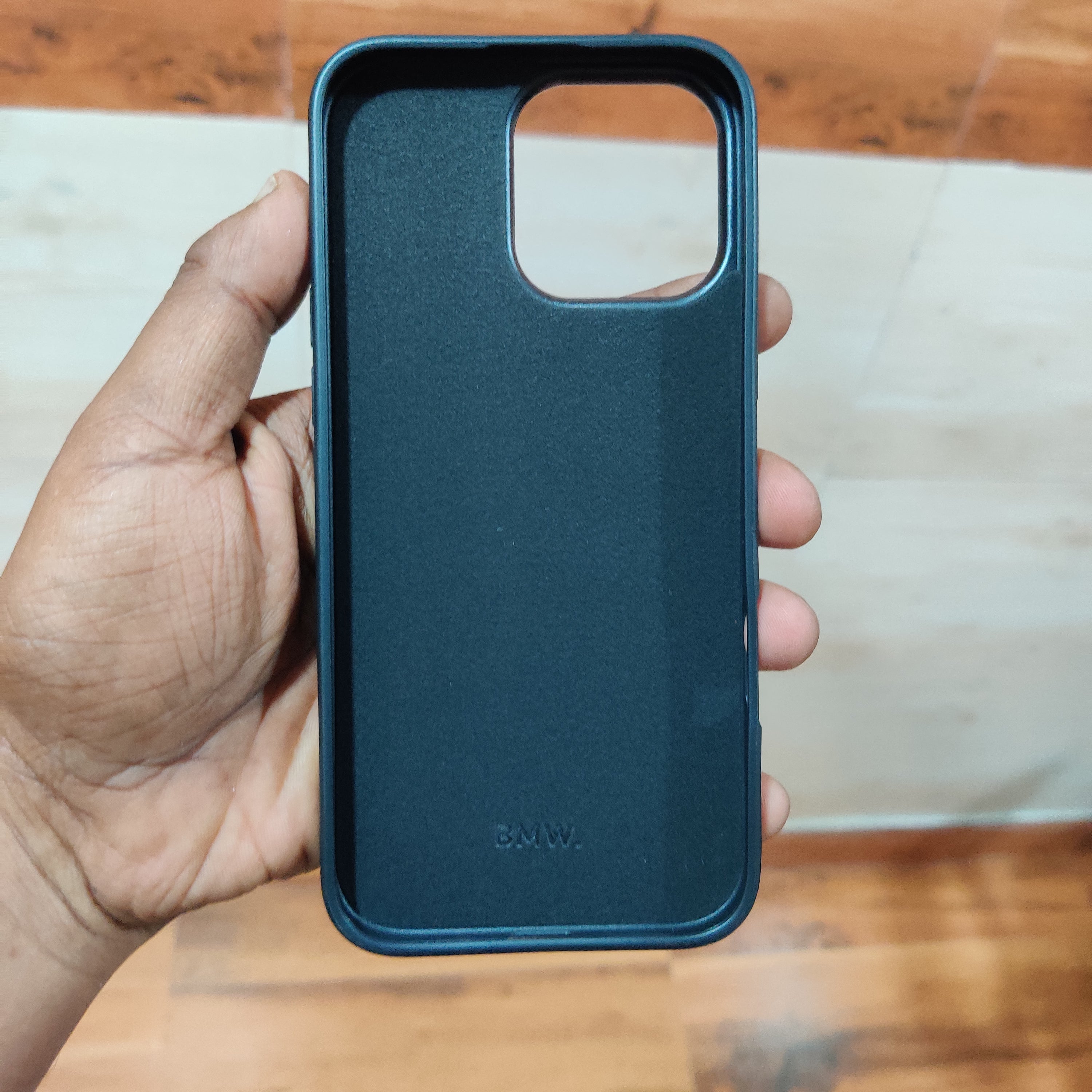 iPhone 16 Pro BMW Plain Case with Inner Fabric Protection - Black